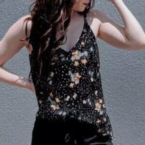 Cabi Cluster Cami Black Floral Tank Style  Women’s Size S